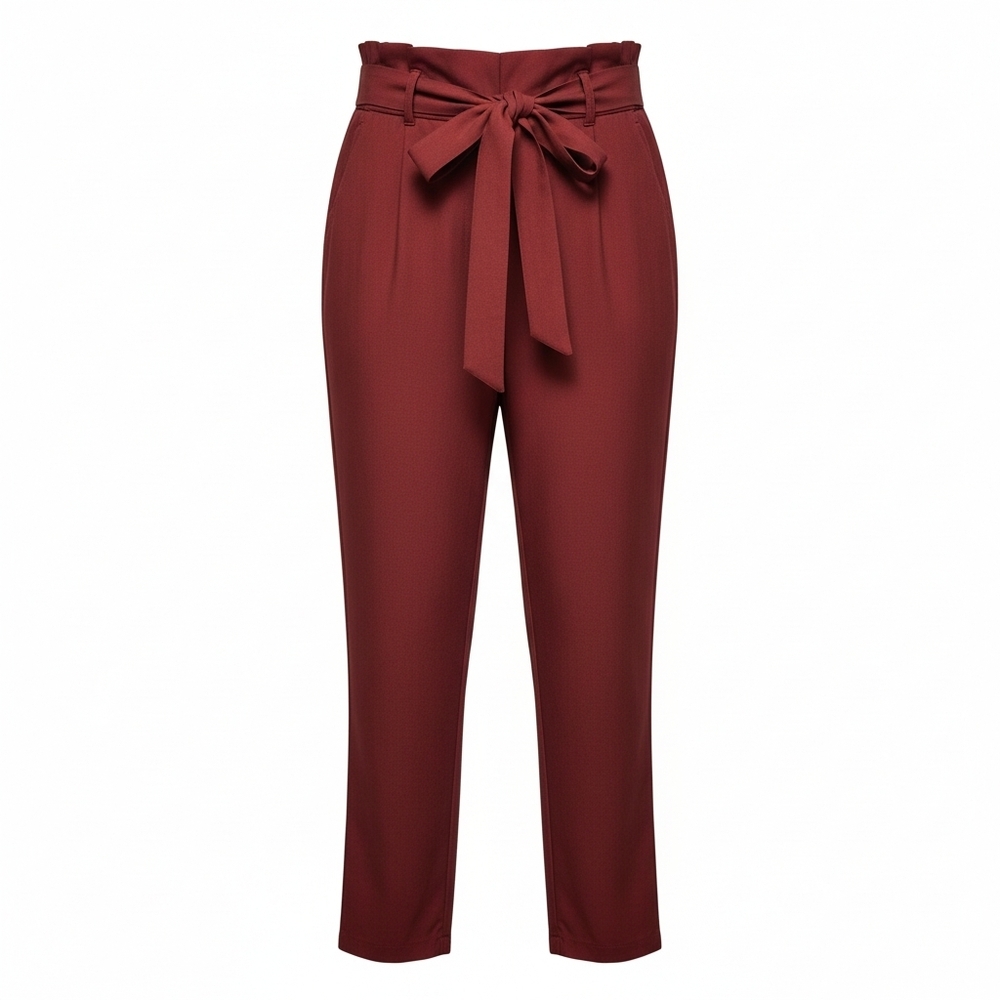 A New Day Dusty Red/Pink Colored Paper Bag Style Pants -NWOT